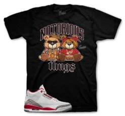 Retro 3 Cardinal Red Thug Bears Sneaker Shirt -Sneaker Threads Shop sneaker tees bear