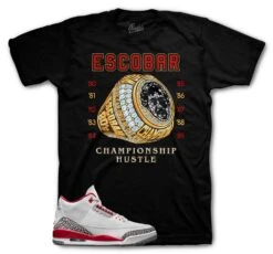 Retro 3 Cardinal Red Champ Hustle Shirt 10 Retro 3 Cardinal Red Champ Hustle Shirt -Sneaker Threads Shop sneaker tees escobar