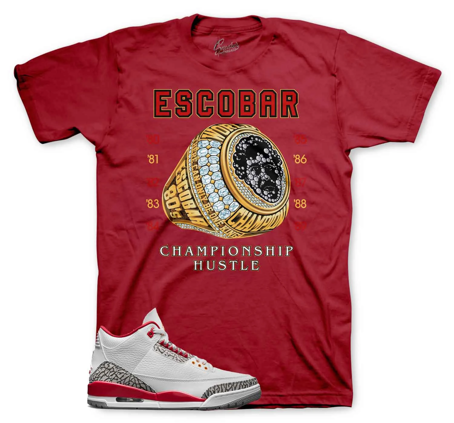 Retro 3 Cardinal Red Champ Hustle Shirt 6 Retro 3 Cardinal Red Champ Hustle Shirt - Image 4