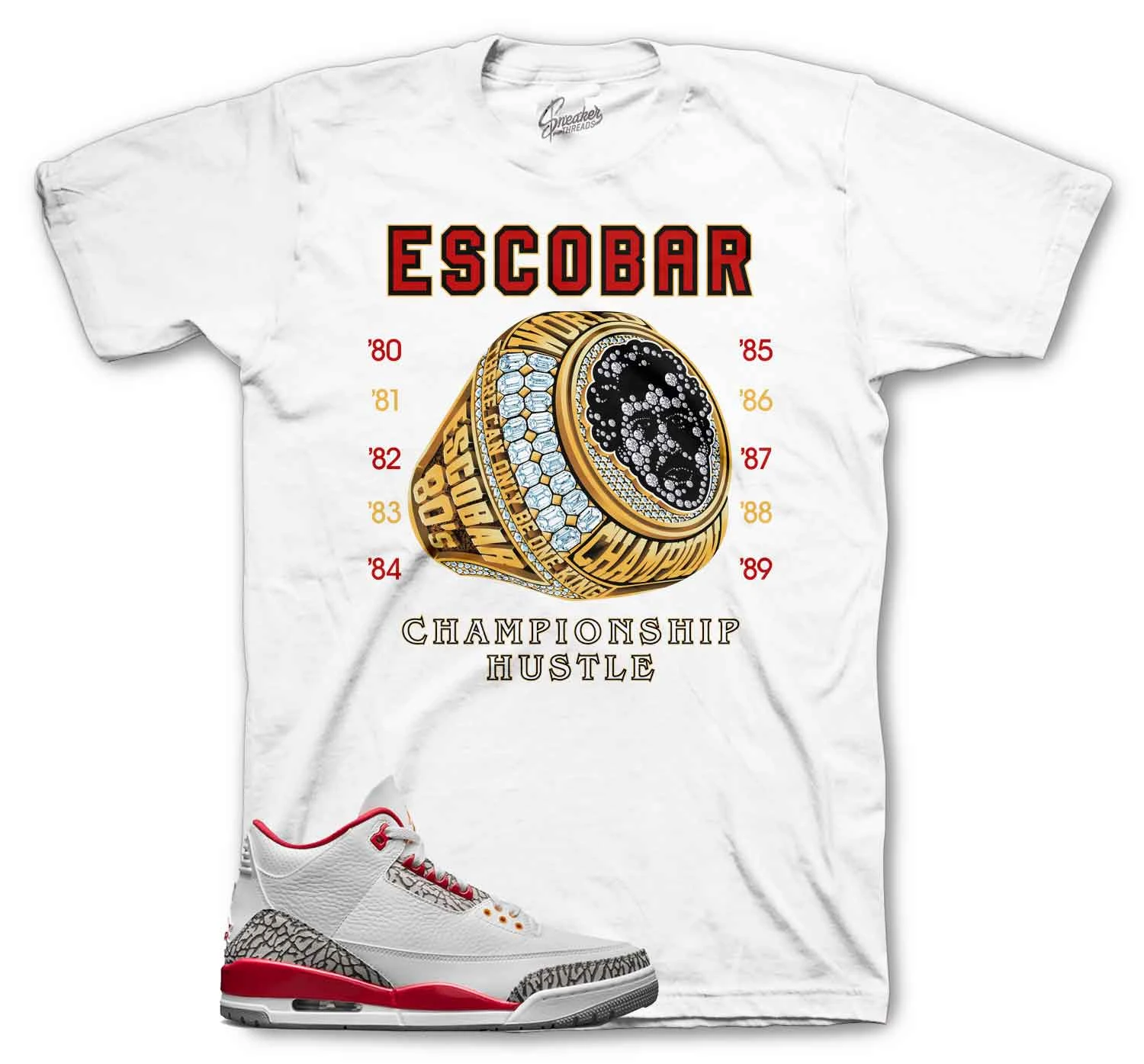 Retro 3 Cardinal Red Champ Hustle Shirt 3 Retro 3 Cardinal Red Champ Hustle Shirt