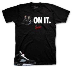 Retro 5 Black Metallic On It Shirt