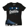 Womens - Navy 13 Drip Greatness Shirt -Sneaker Threads Shop womens jordan 13 navy sneaker tees