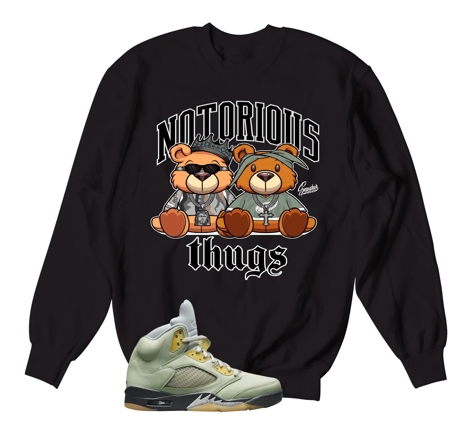 Retro 5 Jade Horizon Thug Bears Sweater 3 Retro 5 Jade Horizon Thug Bears Sweater