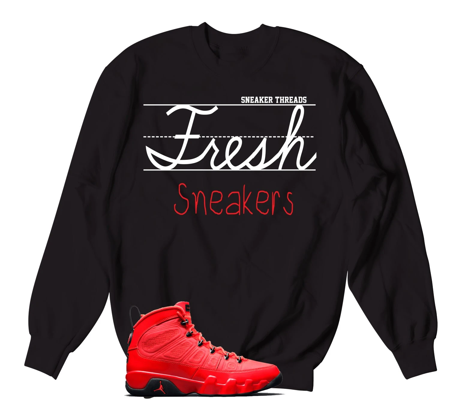 Retro 9 Chile Red Fresh Sneakers Sweater 3 Retro 9 Chile Red Fresh Sneakers Sweater