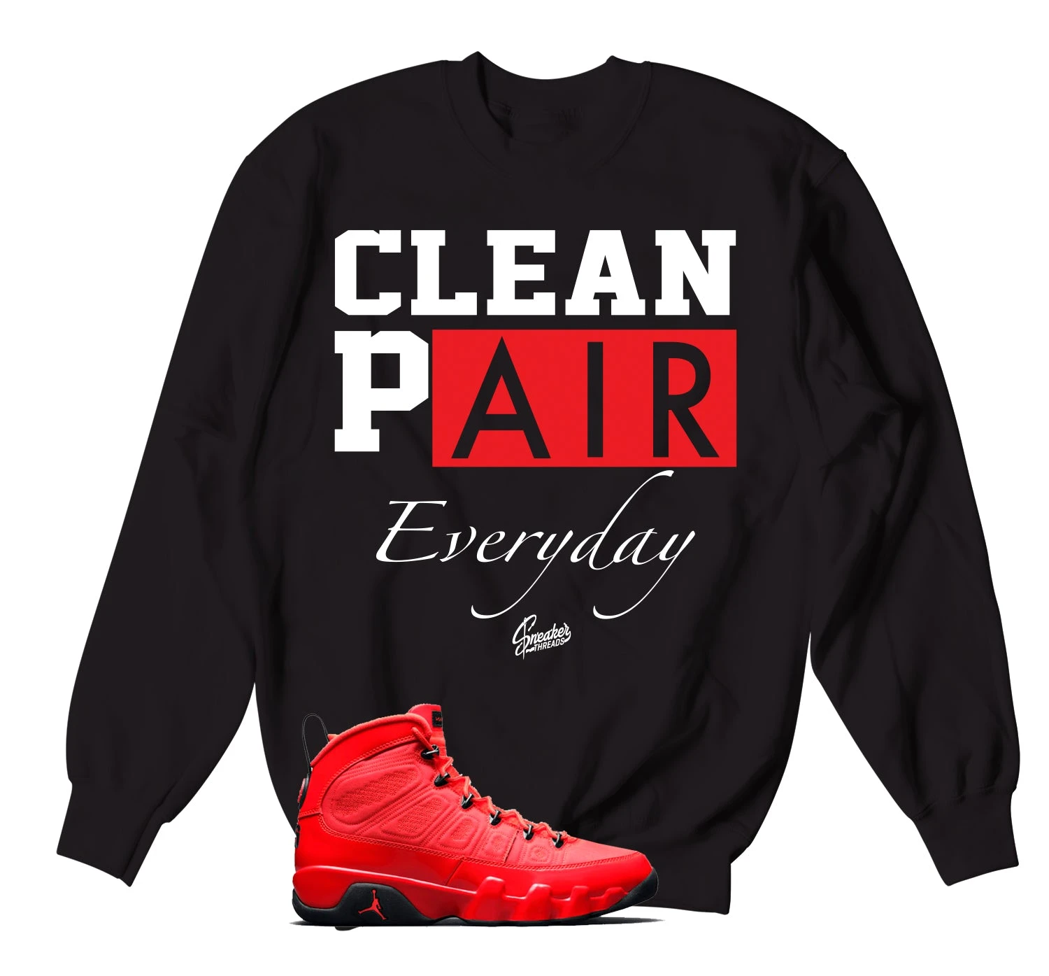 Retro 9 Chile Red Clean Pair Sweater 3 Retro 9 Chile Red Clean Pair Sweater