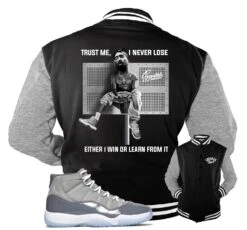 Retro 11 Cool Grey Trust Me Varsity Jacket