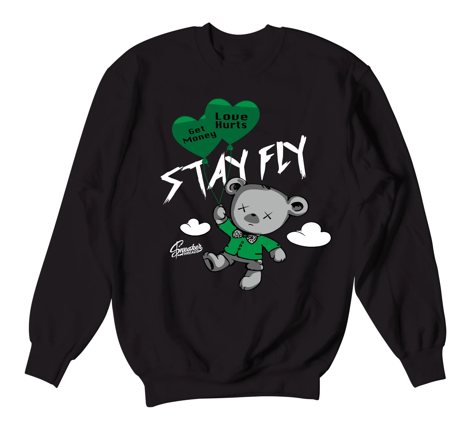 Retro 3 Pine Green Money Over Love Sweater 3 Retro 3 Pine Green Money Over Love Sweater