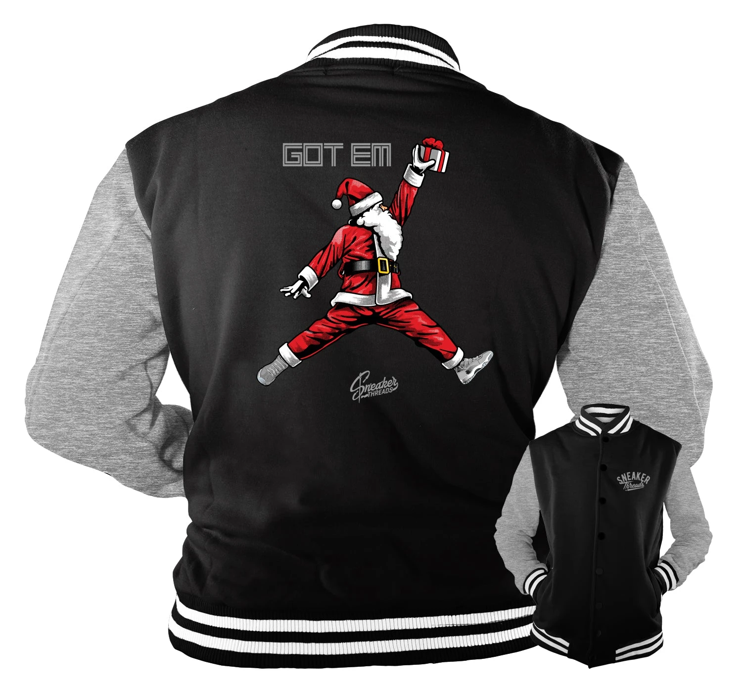 Retro 11 Cool Grey Air Santa Varsity Jacket 3 Retro 11 Cool Grey Air Santa Varsity Jacket
